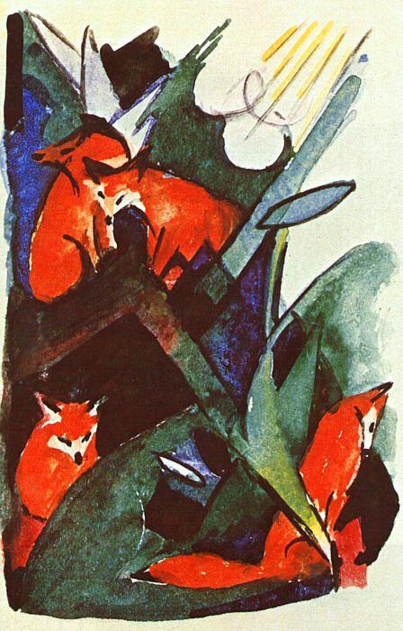 Franz Marc Four Foxes oil painting picture